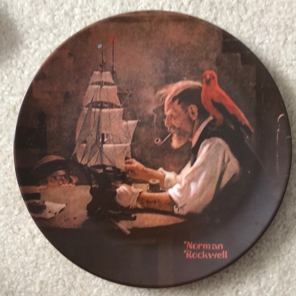 Vintage The ship builder plate by Norman Rockwell 1980